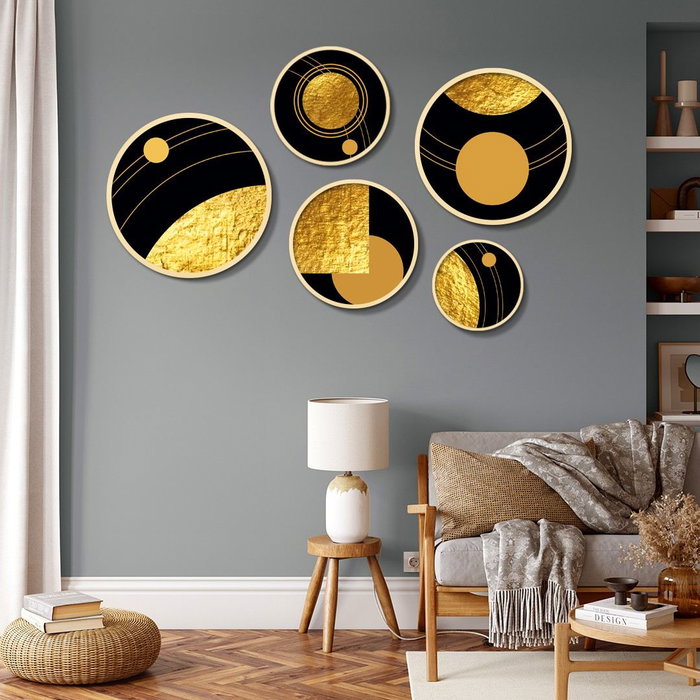 Wallity Yats-10 Conjunto de 5 Cuadros Decorativos Multicolor